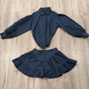 Chic Black Blouse and Skirt Ensemble